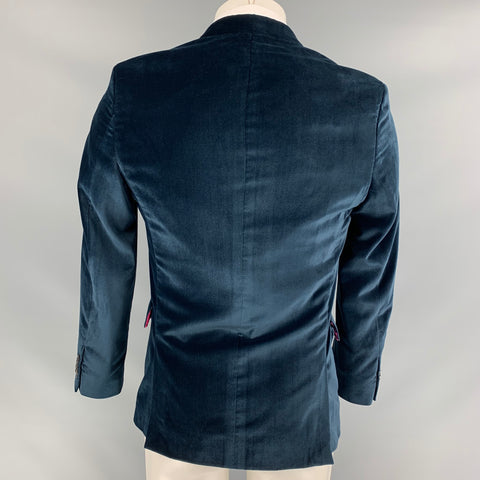 PAUL SMITH Kensington Fit Size 38 Regular Navy Velvet Wool Notch Lapel Sport Coat