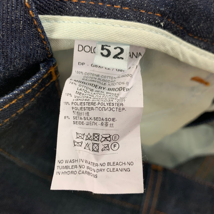 DOLCE & GABBANA Size 36 Indigo Contrast Stitch Denim Button Fly Jeans