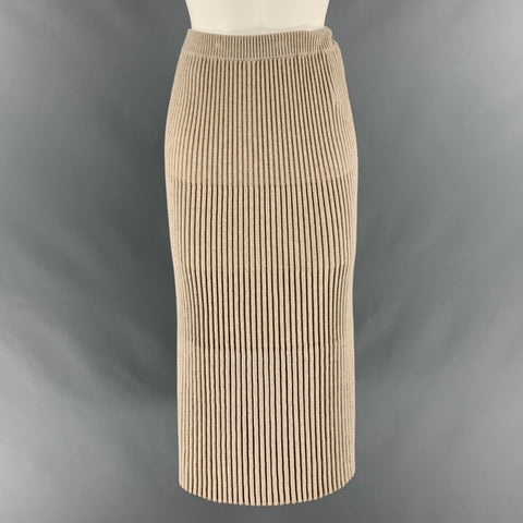 LAFAYETTE 148 Size S Grey Wool Cashmere Ribbed Pencil Skirt