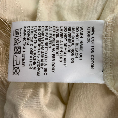 ANN DEMEULEMEESTER Size 2 Cream "Ivory Youth" Cotton Solid Long Sleeve T-Shirt