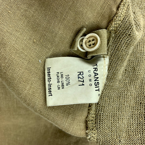 TRANSIT UOMO Size L Mustard Linen Button Down Long Sleeve Shirt