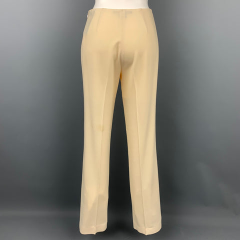 RALPH LAUREN Talla 2 Pantalones de vestir de pierna recta en mezcla de lana color crema