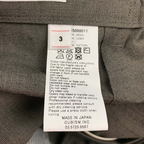 VISVIM Pantalón Carroll con cremallera y cremallera de algodón gris talla L