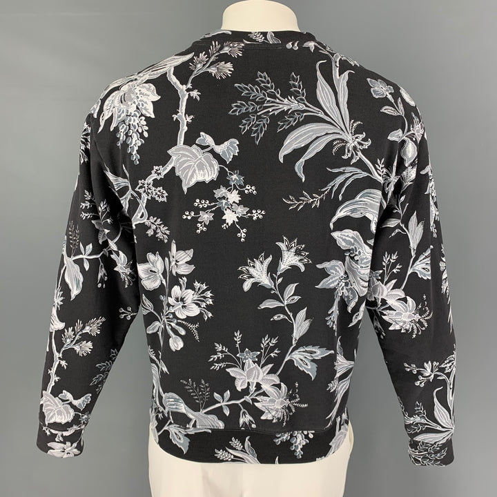 MCQ by ALEXANDER MCQUEEN Size M Black White Print Cotton Crew-Neck Pullover