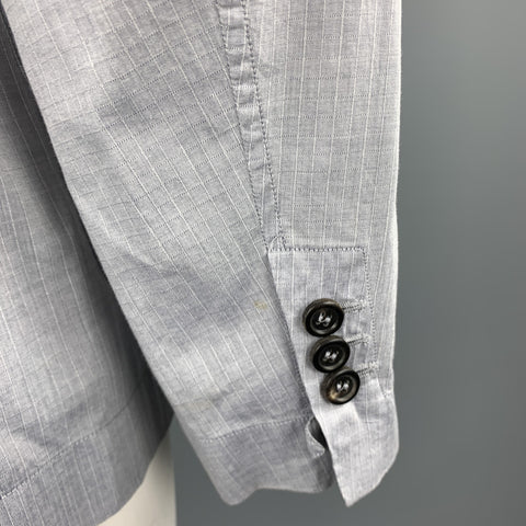 YVES SAINT LAURENT Size 44 Grey Window Pane Cotton Light Weight Sport Coat