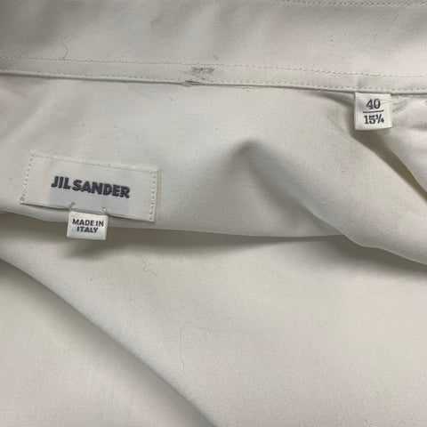 JIL SANDER Size M White Patchwork Cotton Button Up Long Sleeve Shirt