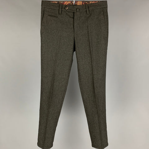 PT01 Size 28 Charcoal Virgin Wool Button Fly Dress Pants