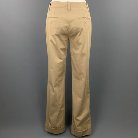 DOLCE & GABBANA Size 4 Khaki Cotton Wide Leg Dress Pants