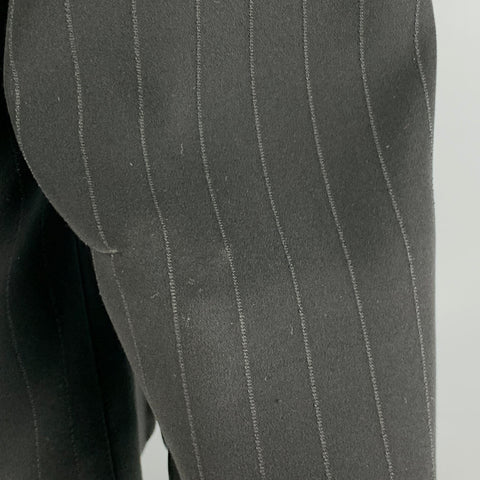 GIORGIO ARMANI Talla 2 Chaqueta negra a rayas con mangas 3/4 Blazer