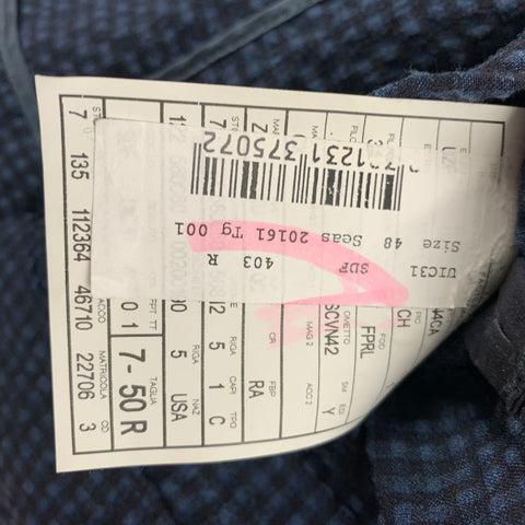 ERMENEGILDO ZEGNA Size 40 Blue Black Gingham Wool Blend Sport Coat