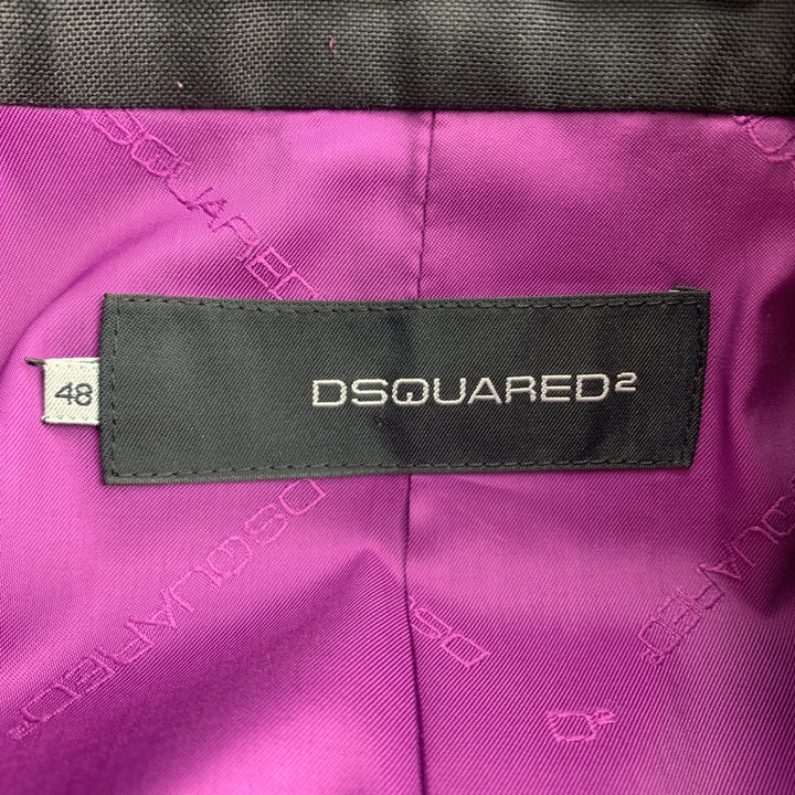 DSQUARED2 Chest Size 38 Black Studded Cotton / Polyamide Notch Lapel Sport Coat