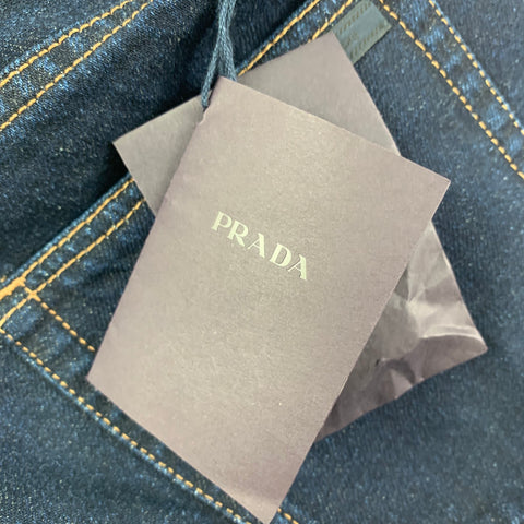 PRADA Size 33 Blue Cotton Slim Jeans