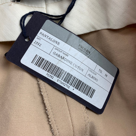 PRADA Size 2 Khaki Cotton Chino Wide Leg Casual Pants