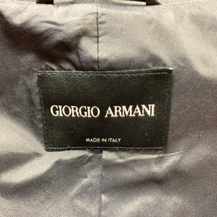 GIORGIO ARMANI Size 6 Slate Silk / Linen Zip Up Jacket
