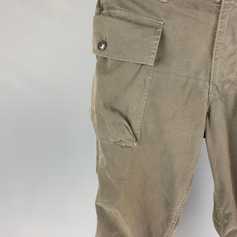 SAGE DE CRET Size L Green Olive Cotton Polyester Cargo Pants