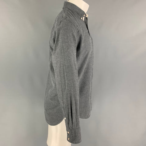 RAG & BONE Size M Grey Cotton Flanel Long Sleeve Shirt