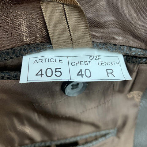 CICCHINI Taille 40 Manteau de sport en polyester / polyuréthane texturé marron régulier