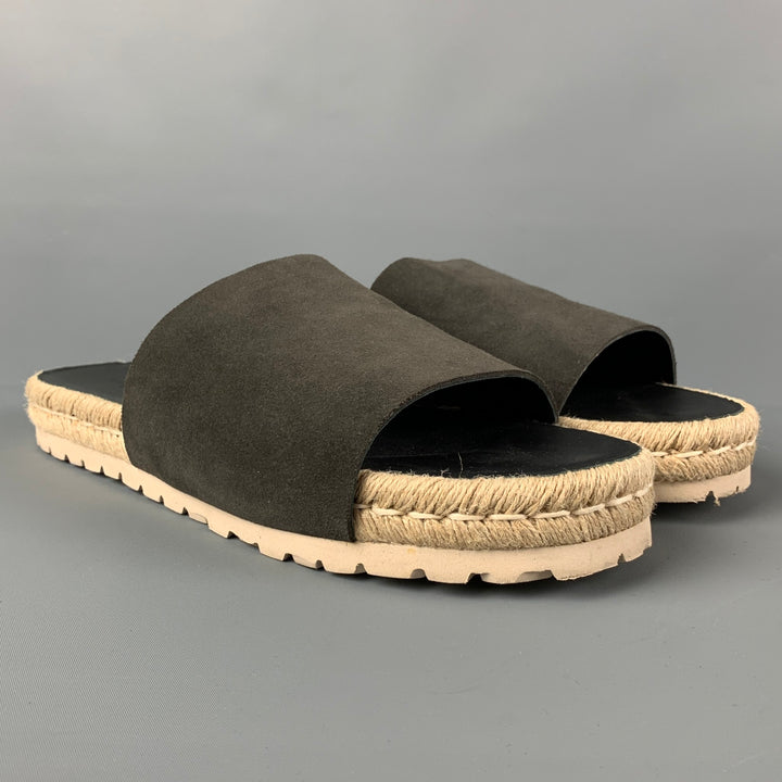BALENCIAGA Size 11 Grey Black Natural Rope Espadrille Sandals