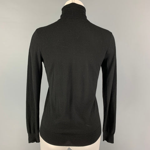 RALPH LAUREN Black Label Size M Black Merino Wool Turtleneck Sweater