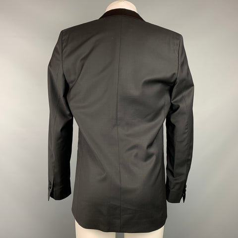 PAUL & JOE Size 38 Black Wool Blend Notch Lapel Sport Coat