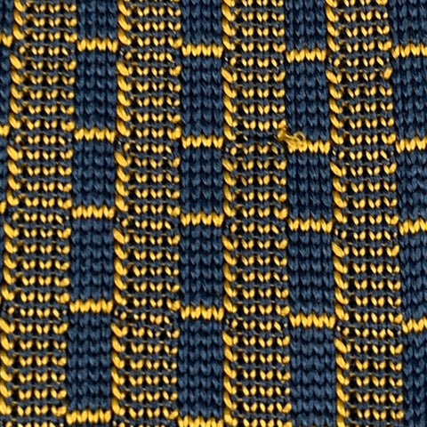 VINTAGE Yellow Black Knitted Silk Tie