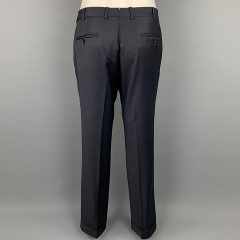 ERMENEGILDO ZEGNA Size 40 Navy Wool Double Breasted Custom Suit