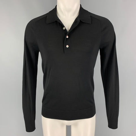 THEORY Size XS Black Wool Long Sleeve Pullover
