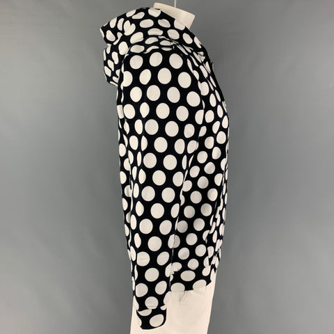LOVE MOSCHINO Size L Black White Polka Dot Cotton Polyester Jacket