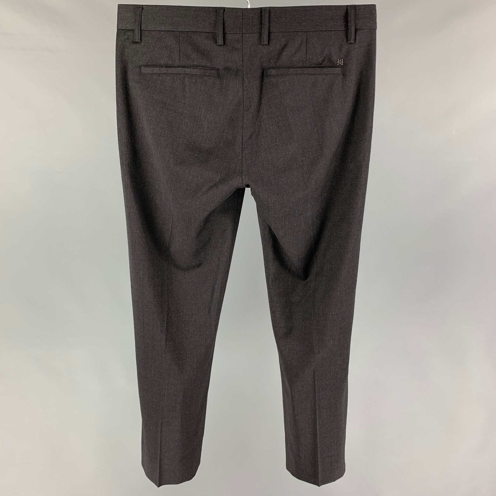 DIRK BIKKEMBERGS Size 30 Black Wool Zip Fly Dress Pants