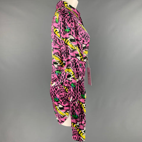 MARNI Size S Pink Multi-Color Viscose Print Button Up Shirt