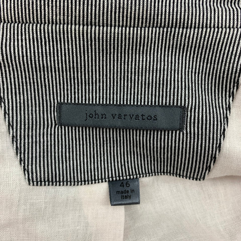 JOHN VARVATOS Size 36 Black Beige Pinstripe Cotton Polyester Sport Coat