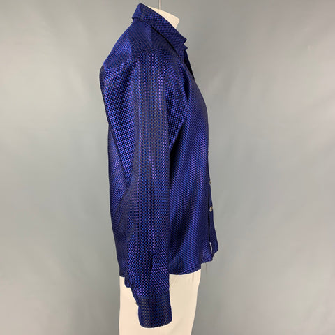 ATLANTIC CONNECTION Size M Black Blue Purple Checkered Long Sleeve Shirt