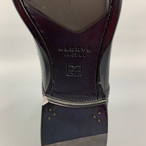 HARRYS OF LONDON Size 8 Black Cap Toe Ankle Guy Boots