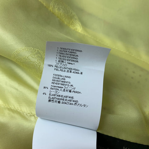 VERSACE Spring 2012 Size 2 Yellow & Gold Studded Leather Biker Jacket