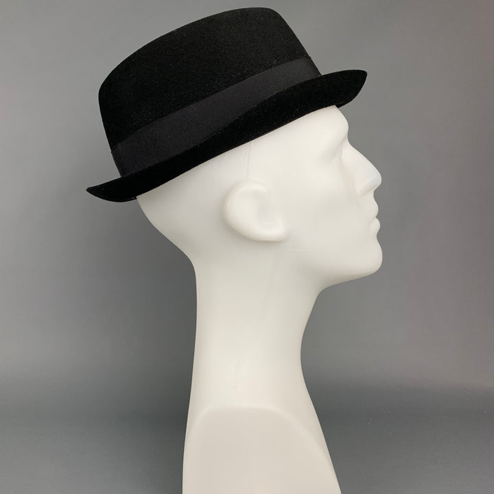 BILTMORE Size 7.5 Black Felt Porkpie Hat