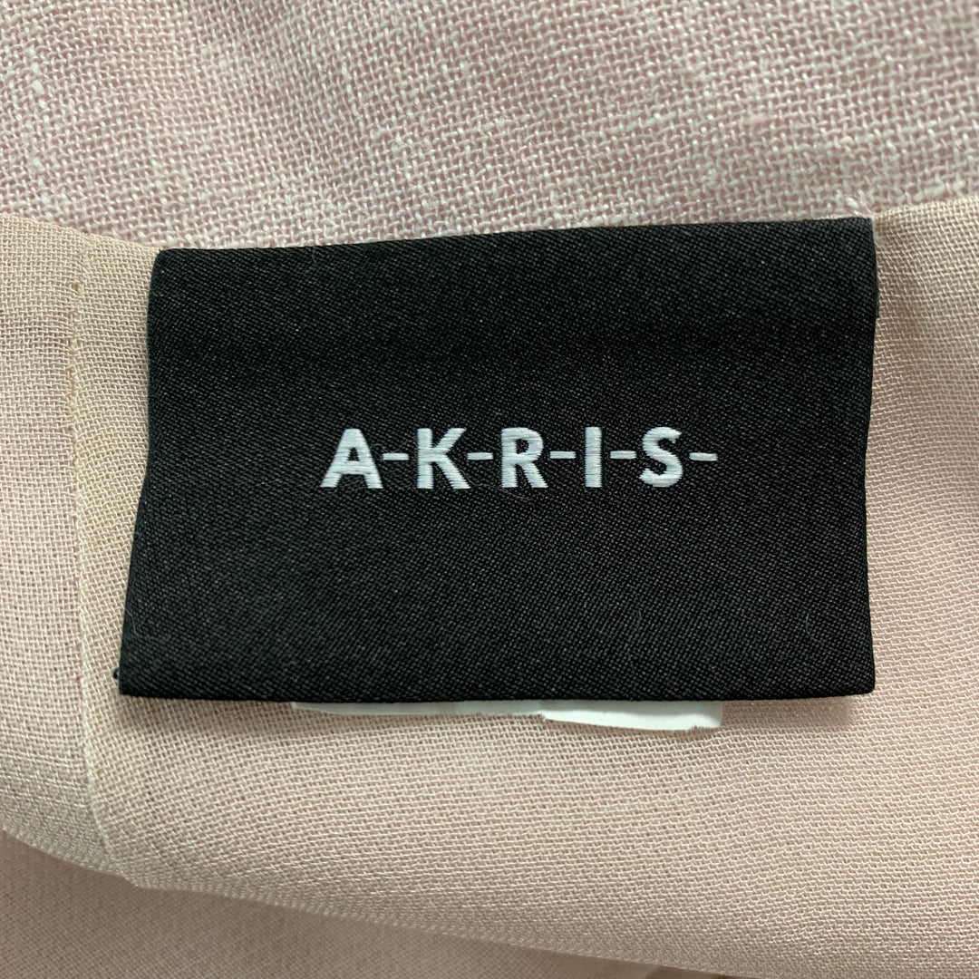 AKRIS Size 4 Rose Linen Wool Sleeveless Below Knee Outfits