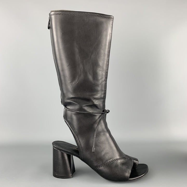 3.1 PHILLIP LIM Size 9 Black Leather Open Toe Sandal Boots