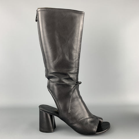 3.1 PHILLIP LIM Size 9 Black Leather Open Toe Sandal Boots