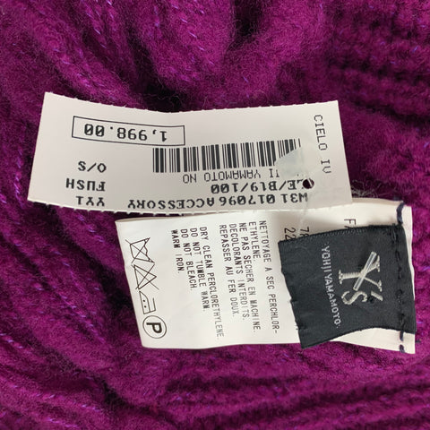 Y's by YOHJI YAMAMOTO Purple Knitted Wool Nylon 146"  Oversized Fringe Scarf