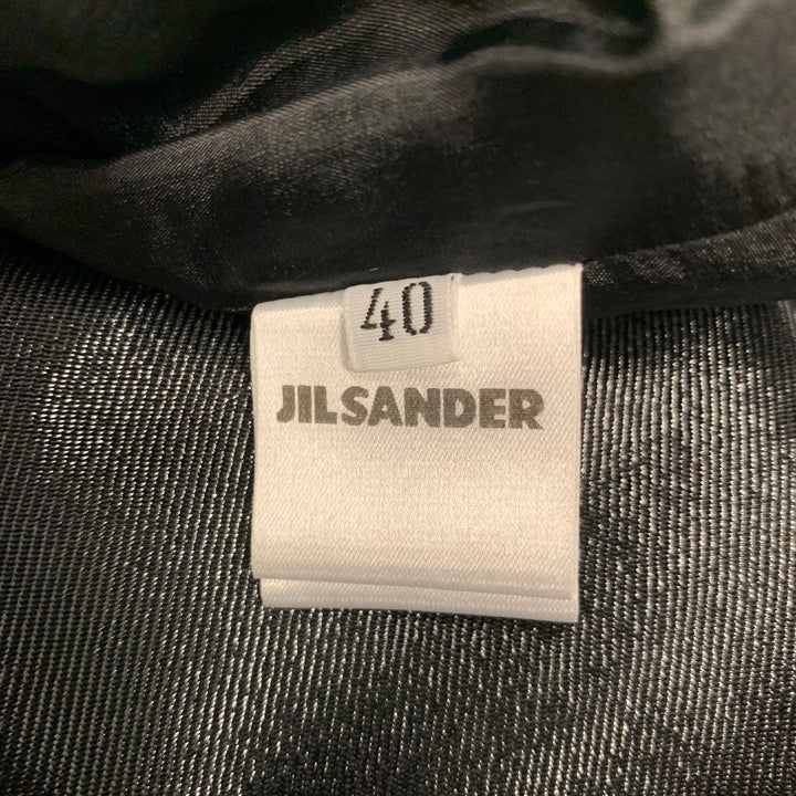 JIL SANDER Talla 10 Vestido sin mangas brillante de nailon de lana negro