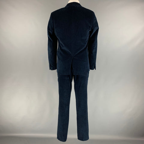 SANDRO Size 38 Navy Corduroy Cotton Notch Lapel Suit