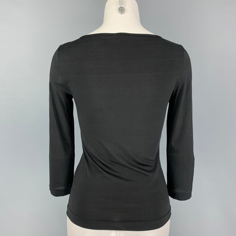 JIL SANDER Size S Black Silk Mixed Fabrics Casual Top