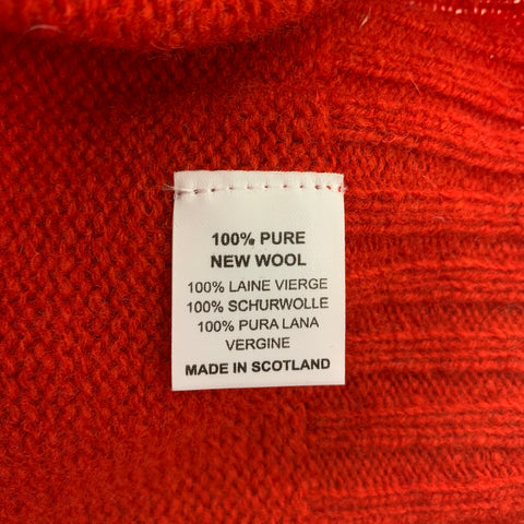 HARLEY Size L Red Knitted Wool Crew-Neck Sweater