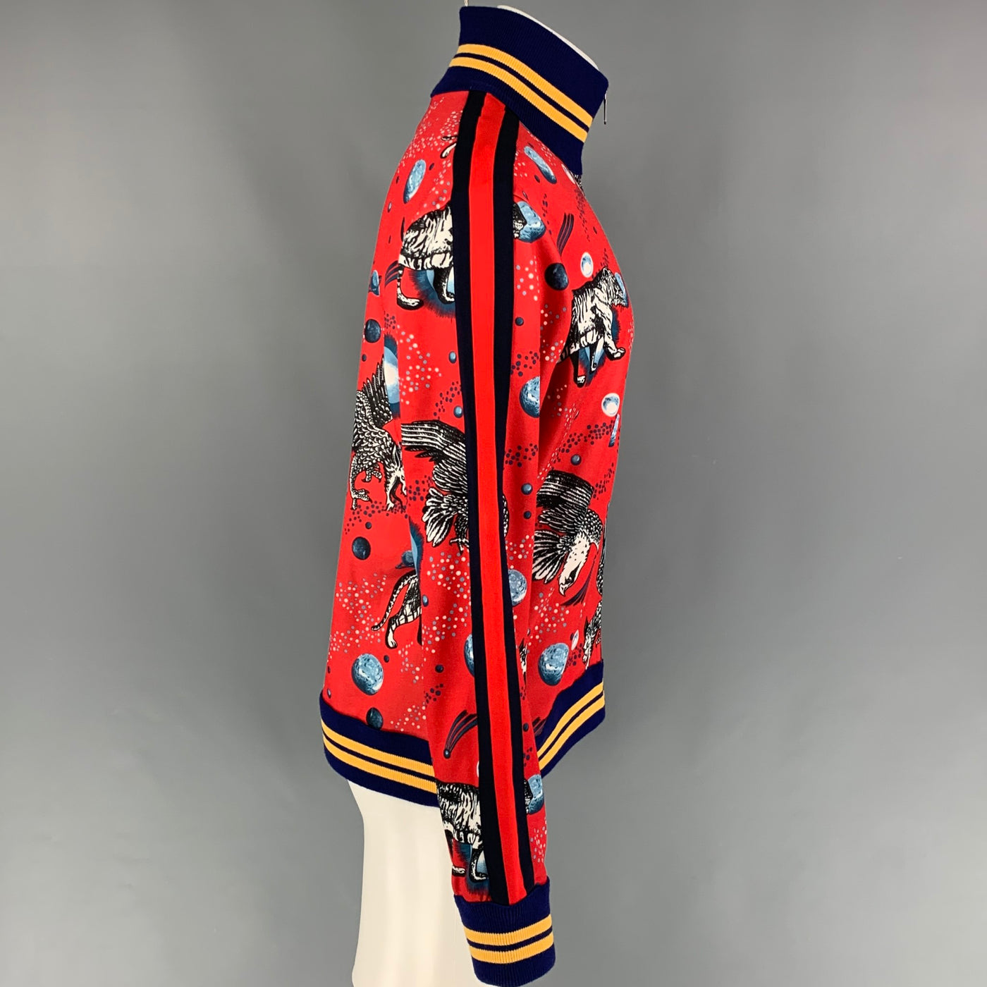 by FW 17 Size M Red Graphic Polyester Cotton Space Animal Jacket – Sui Generis Designer Consignment