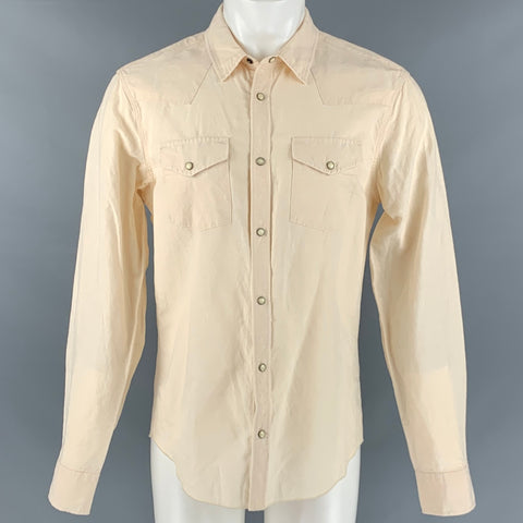 ALLSAINTS Size M Beige Lyocel Linen Western Long Sleeve Shirt