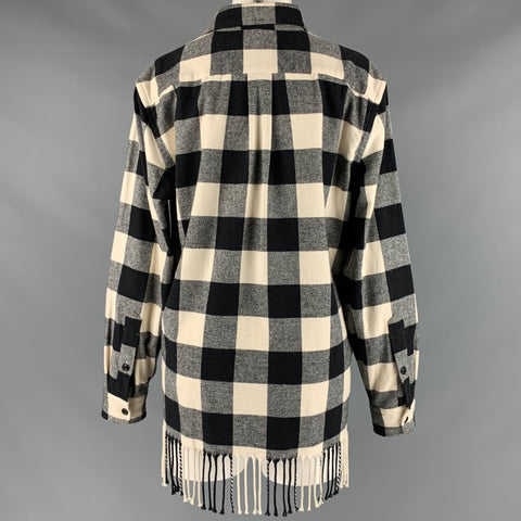 POLO by RALPH LAUREN Size M Black White Cotton Checkered Patch Pockets Shirt