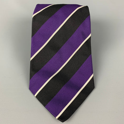 RALPH LAUREN Purple Stripe Silk Tie