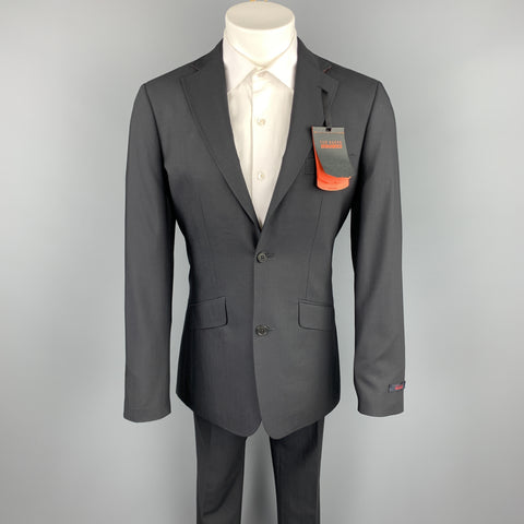 TED BAKER Size 36 Regular Black Wool Notch Lapel Suit