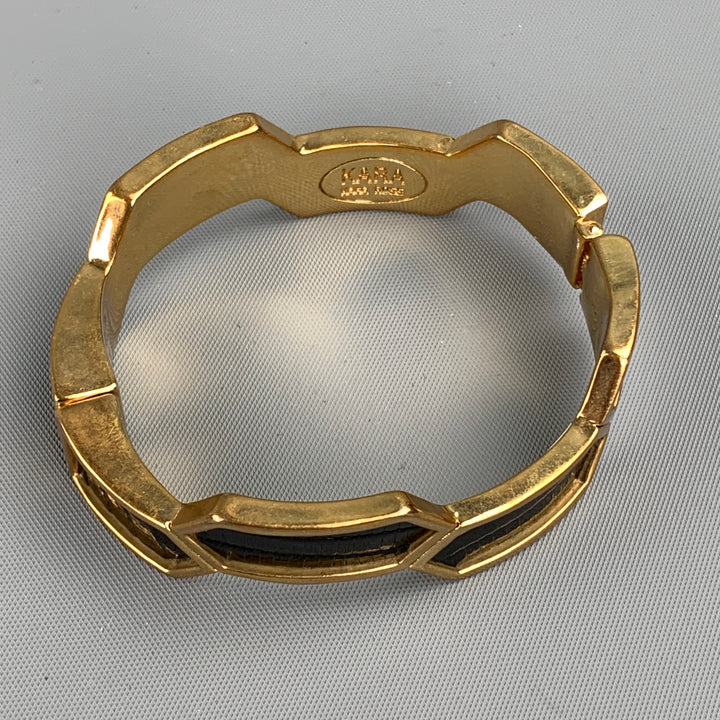 KARA ROSS Gold & Black Metal Magnetic Bracelet