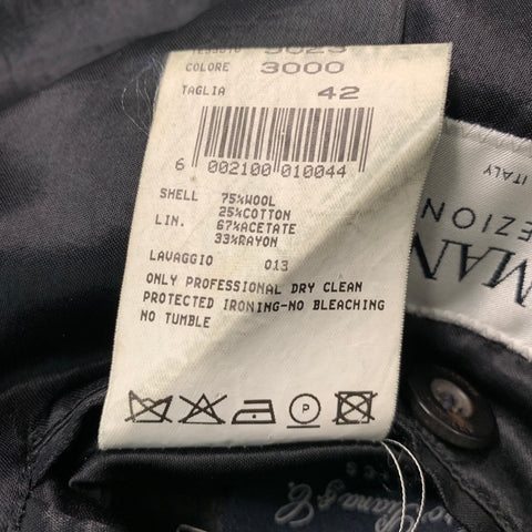 ARMANI COLLEZIONI Taille 42 Manteau en coton et laine à tête de clou gris noir